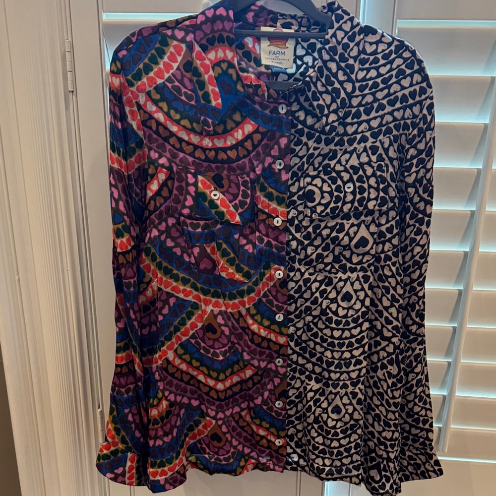 Farm Rio for Anthropologie Multicolor Patterned Blouse